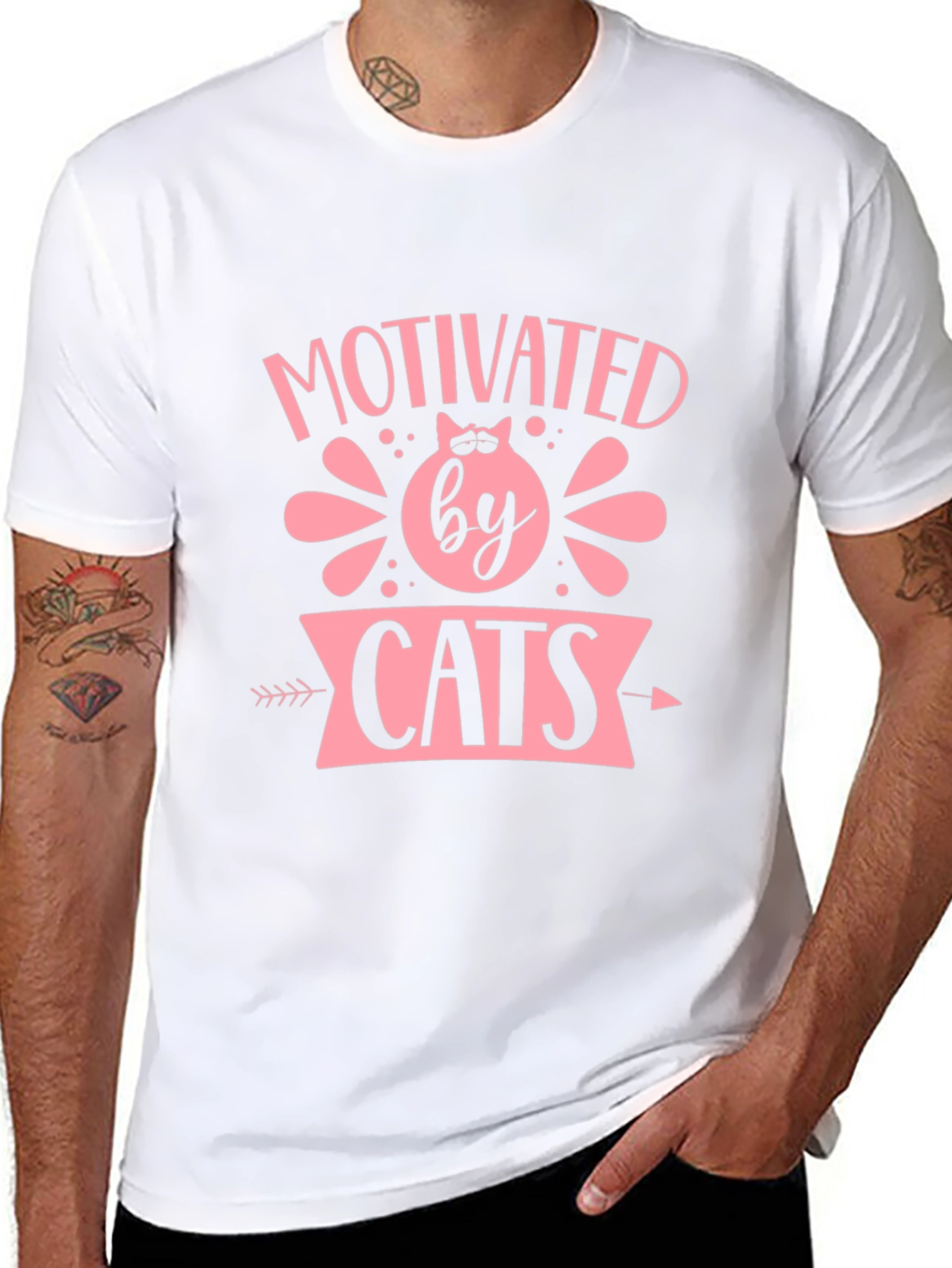 Motivated by Cats T-Shirt - Cute Cat Lover Tee