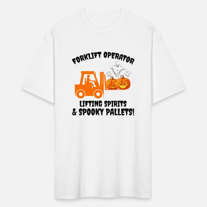 Halloween Ghost Forklift Operator Pumpkin Funny