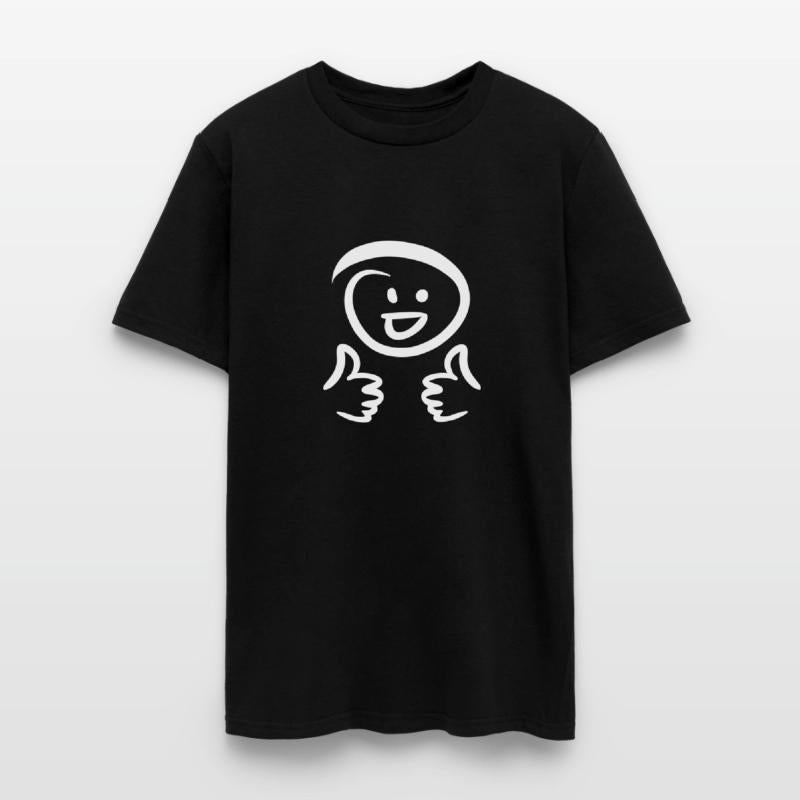 Happy smiling face, two thumbs up. Emoticon.
