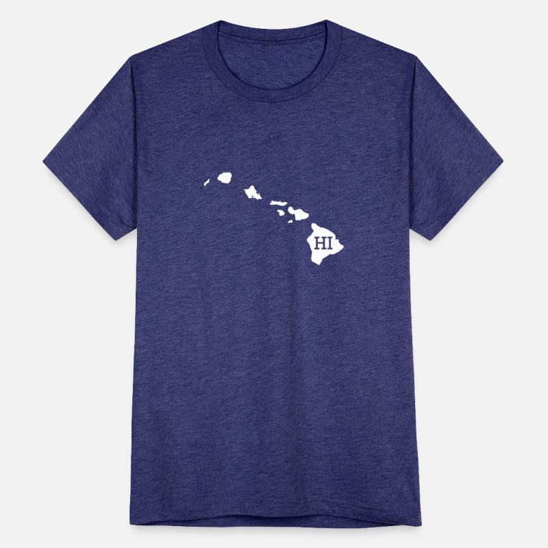 Hawaii White State Map HI