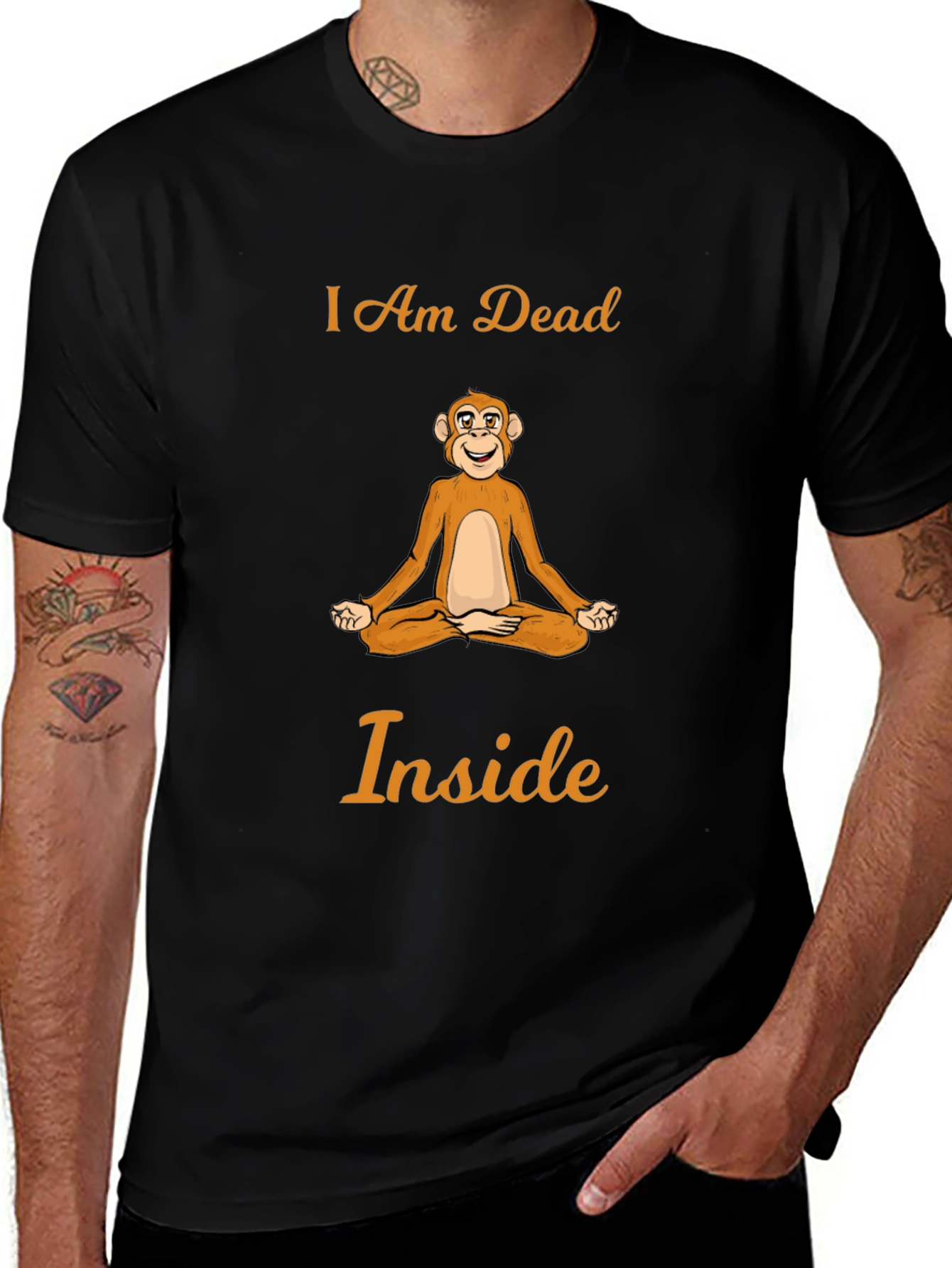 I Am Dead Inside Monkey Meditation T-Shirt