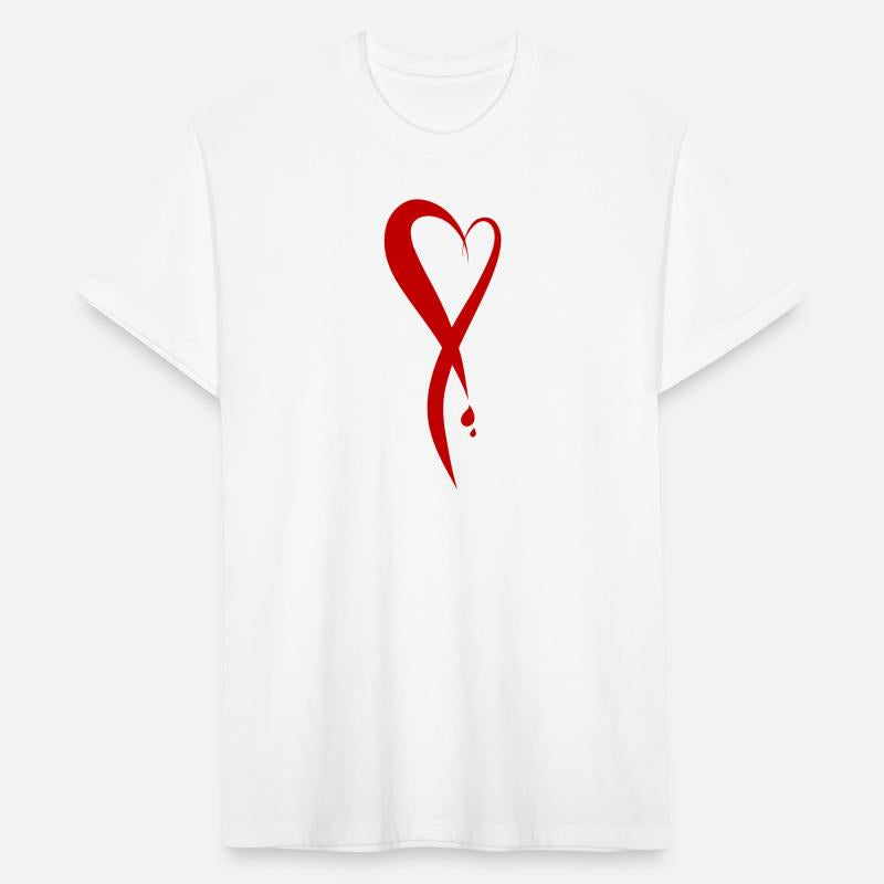 Heart bleeding, hand drawn