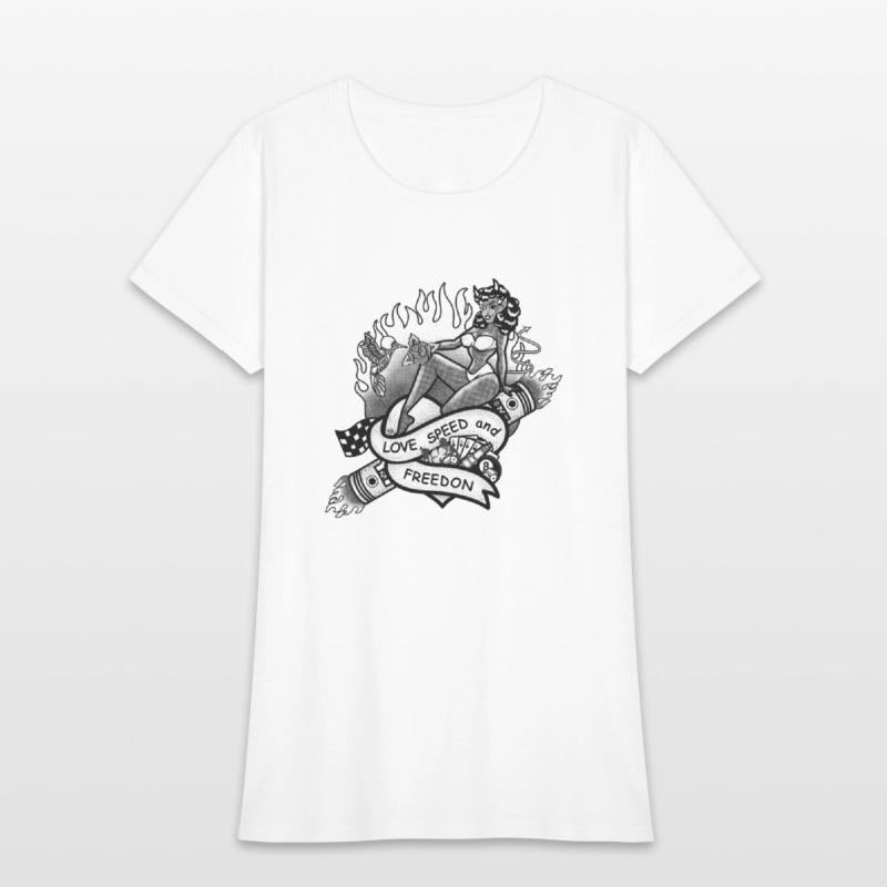 Heart, Hummingbird and Pinup - Black and White