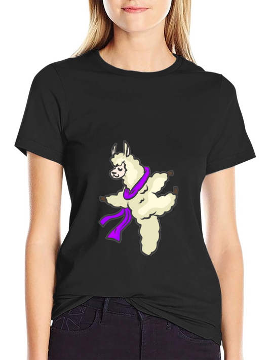 Dancing Llama Graphic Tee - Soft Black T-Shirt