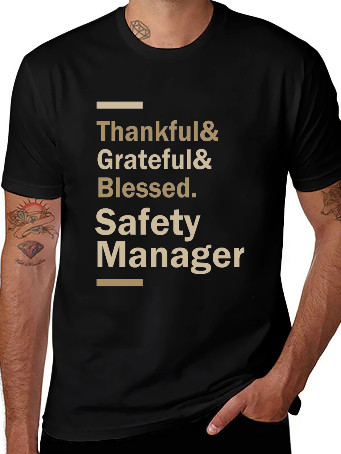 Thankful Grateful Blessed Safety Manager T-Shirt