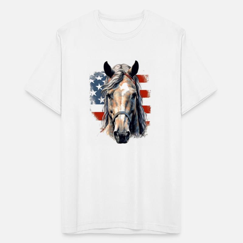 Horse American USA Flag 4th of July Horses