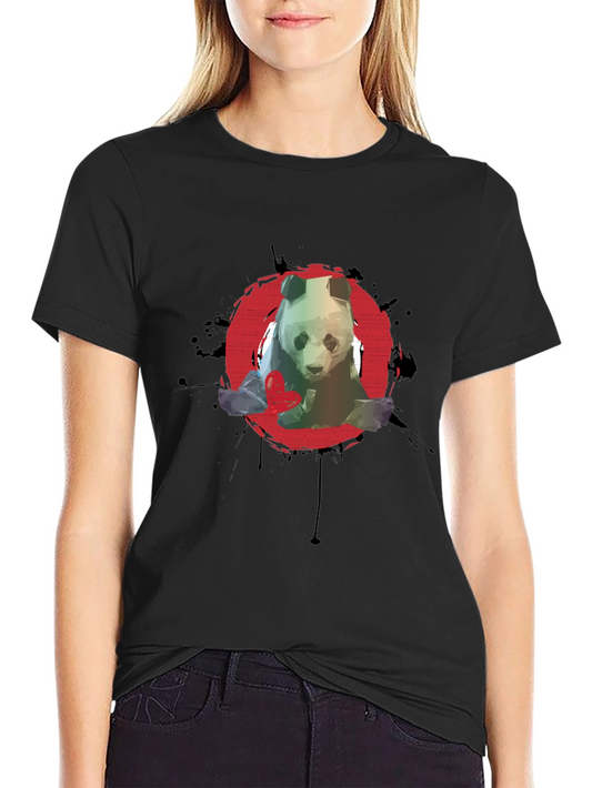 Panda Graphic T-Shirt - Red Circle Design