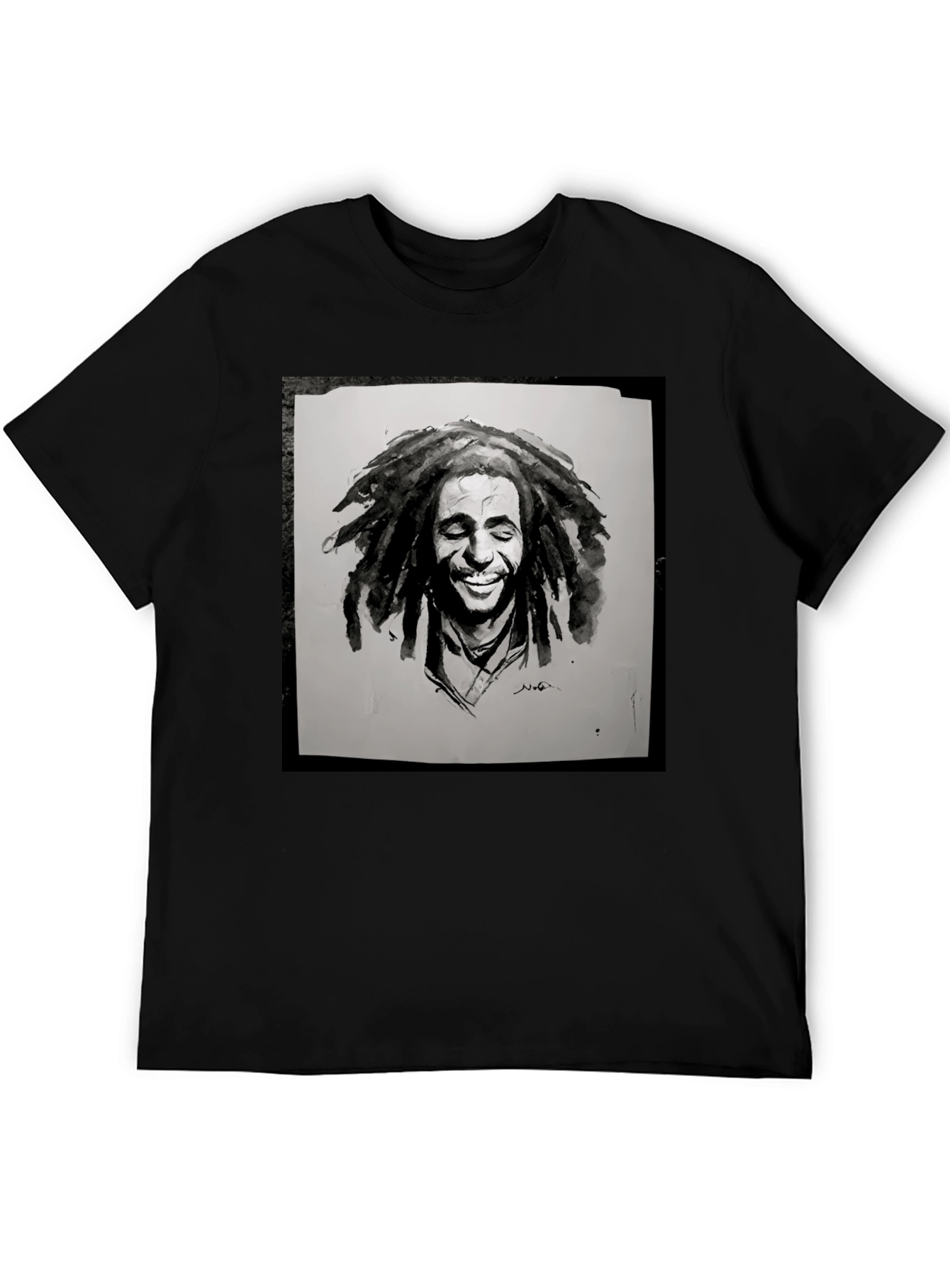 Bob Marley Inspired Graphic Tee - Black