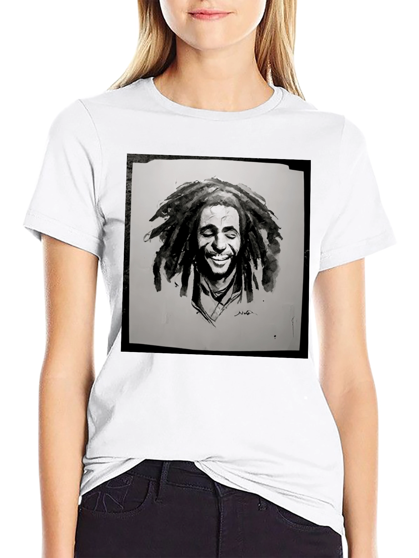 Bob Marley Inspired Graphic Tee - Black