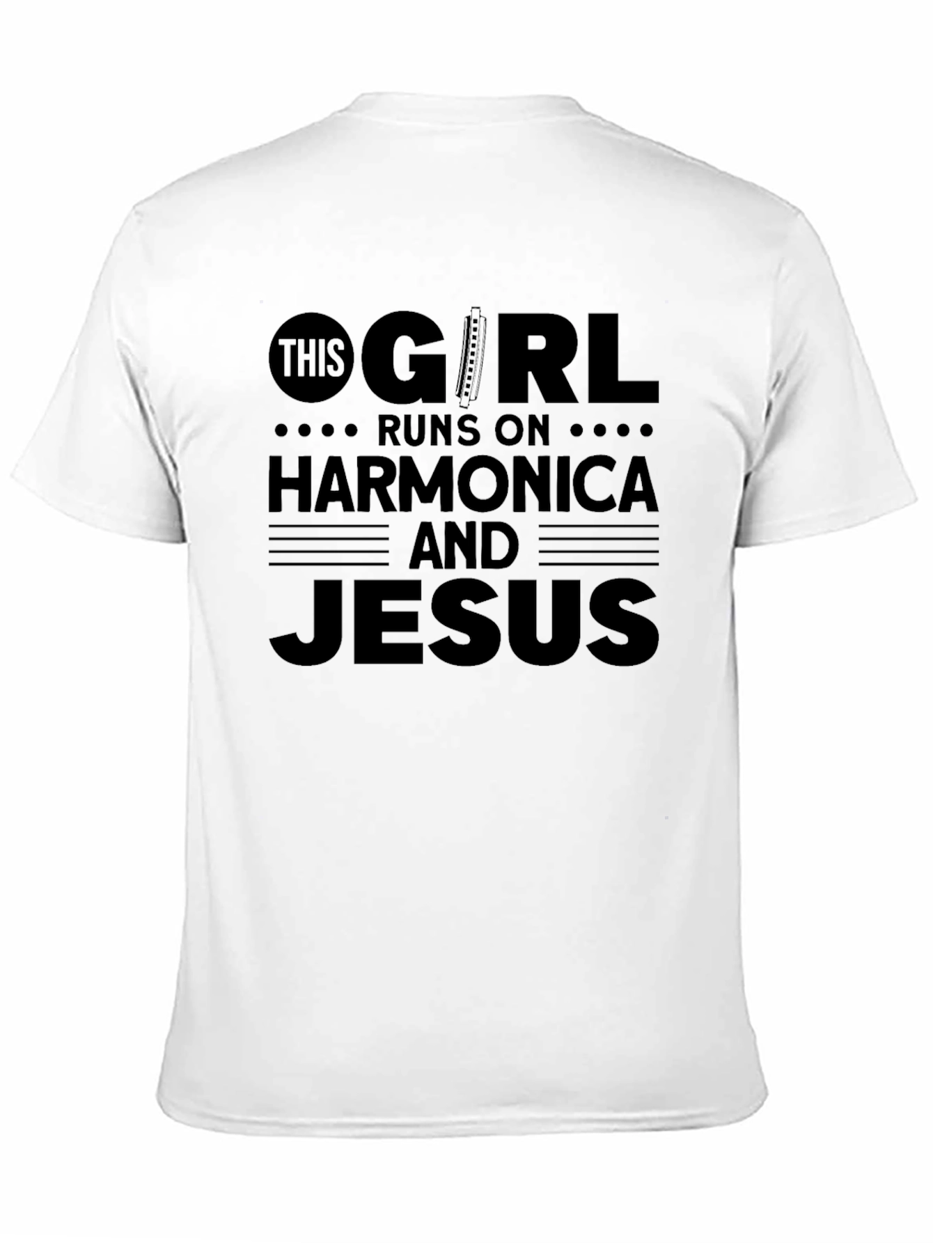 Harmonica & Jesus Graphic T-Shirt