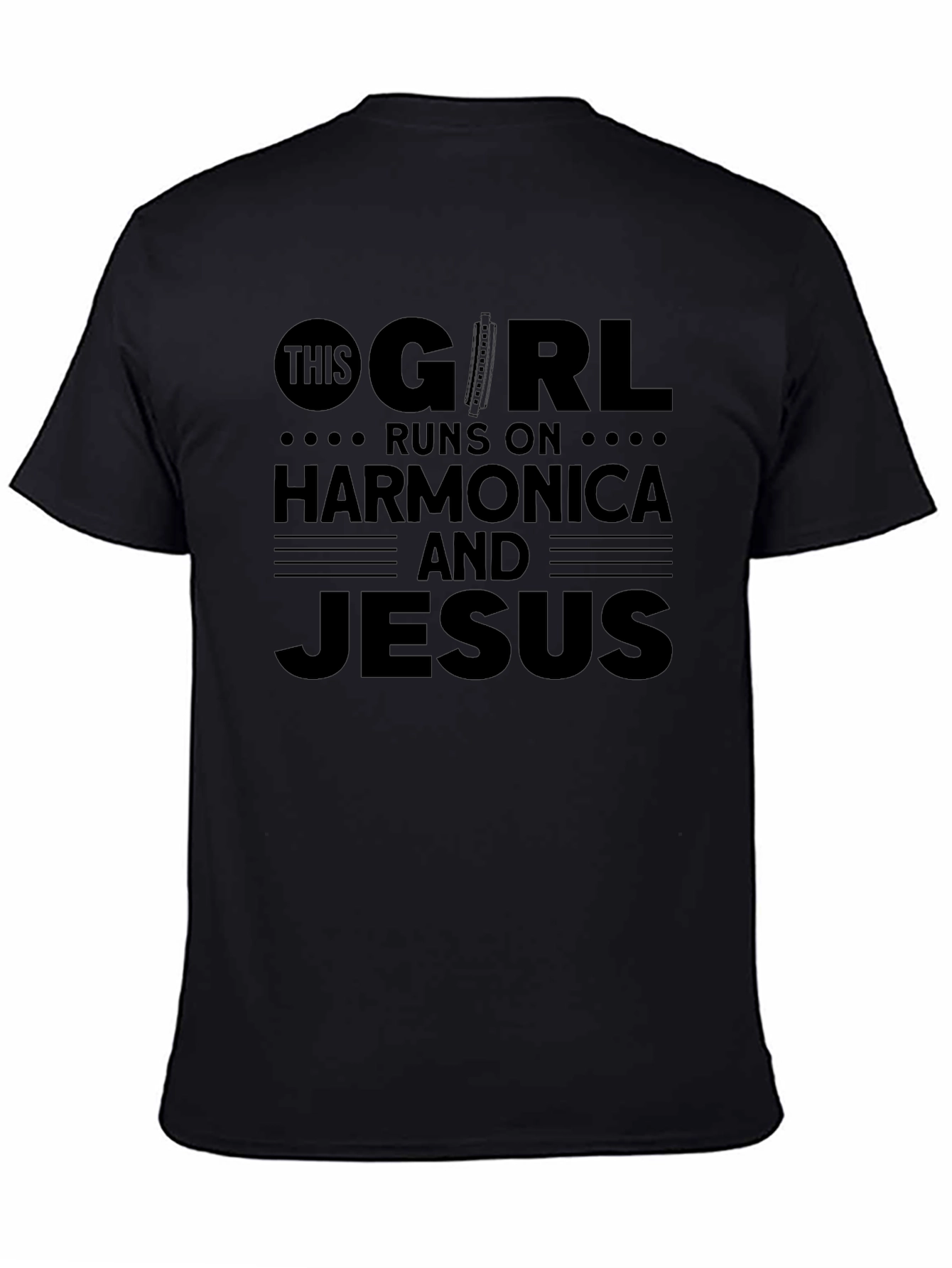 Harmonica & Jesus Graphic T-Shirt