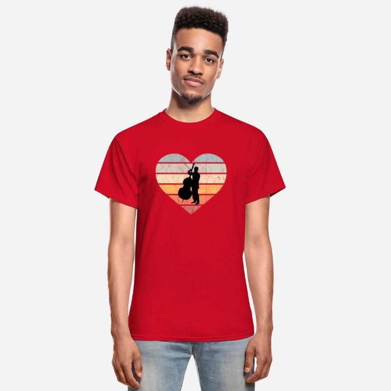 I Love Double Bass Retro Heart