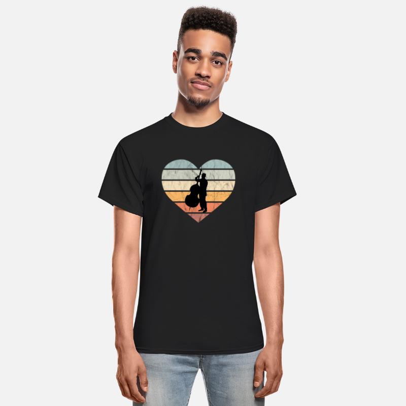 I Love Double Bass Retro Heart