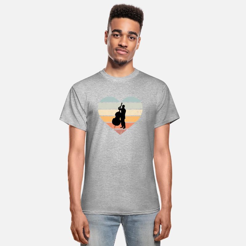 I Love Double Bass Retro Heart
