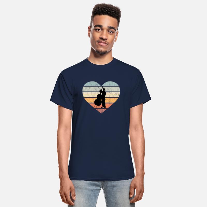 I Love Double Bass Retro Heart
