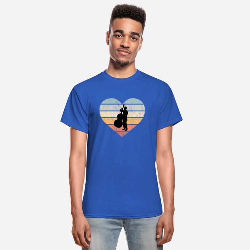 I Love Double Bass Retro Heart