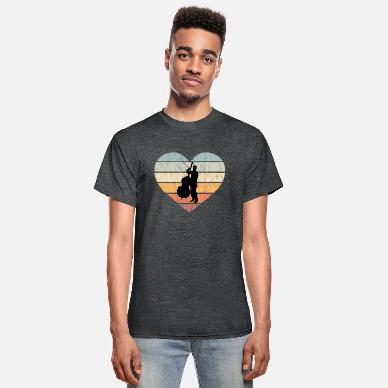 I Love Double Bass Retro Heart