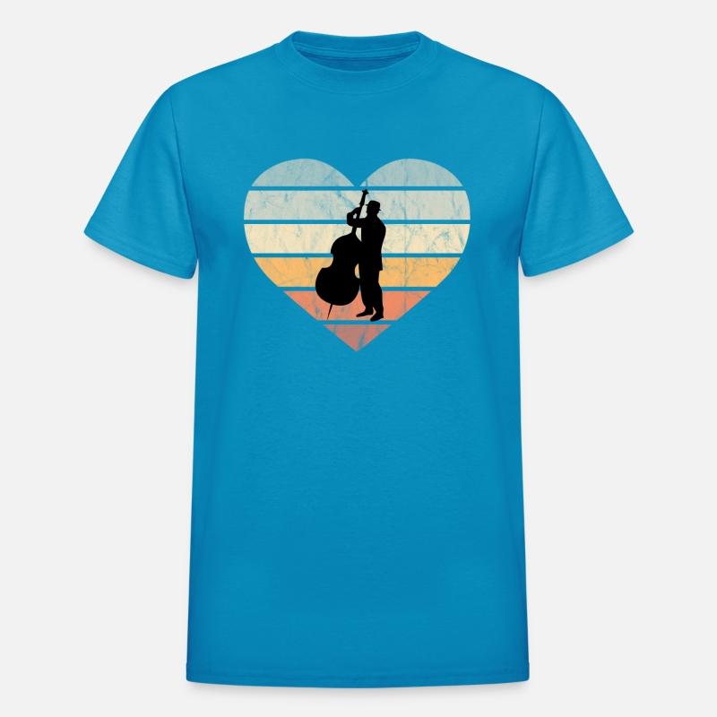 I Love Double Bass Retro Heart