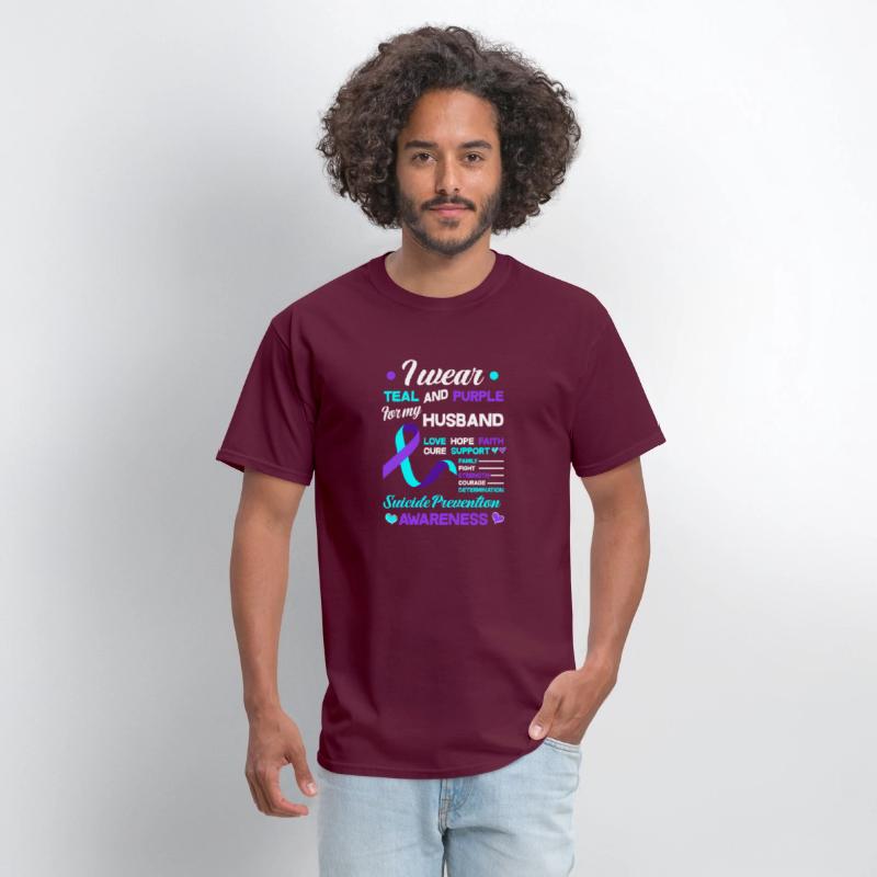 I Wear Teal Purple For My Husband Suicide Preventi