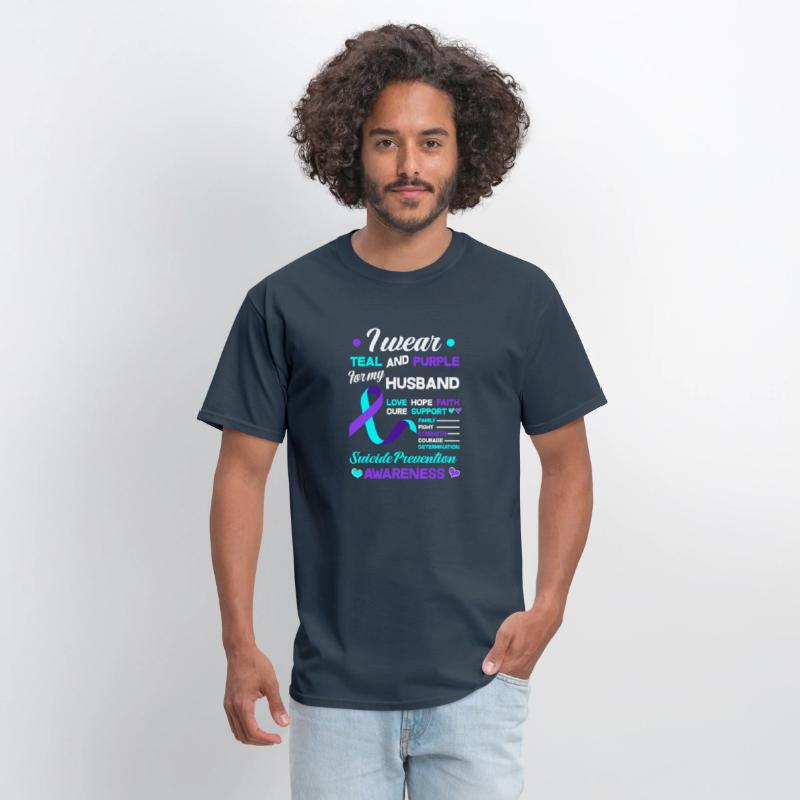 I Wear Teal Purple For My Husband Suicide Preventi