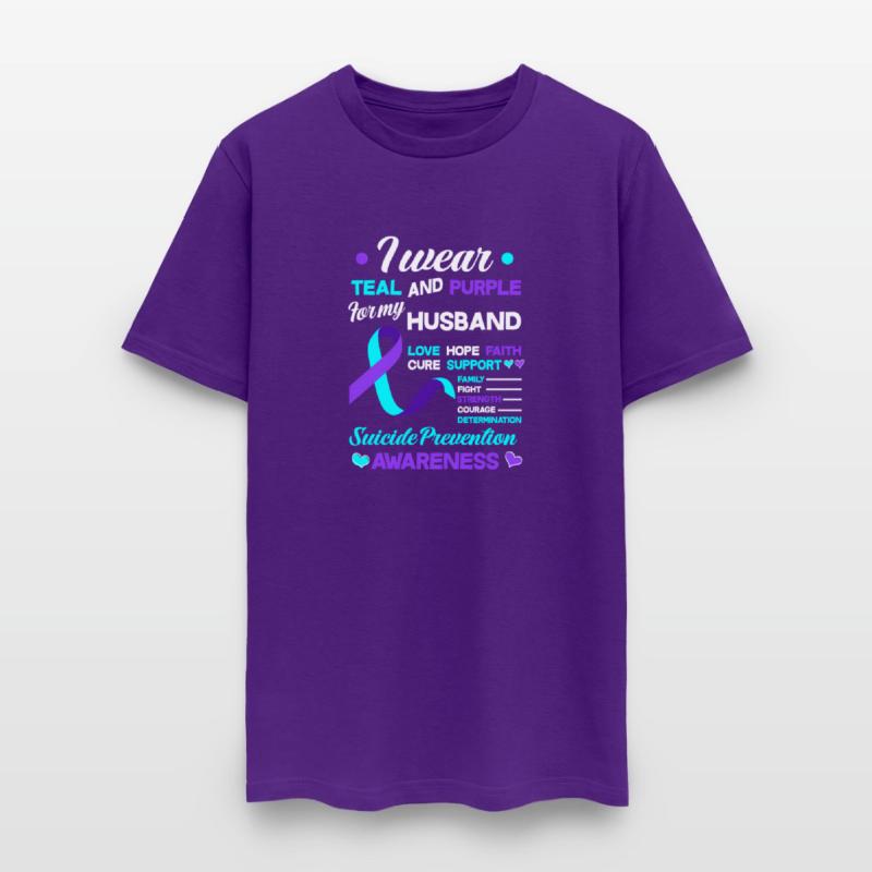 I Wear Teal Purple For My Husband Suicide Preventi