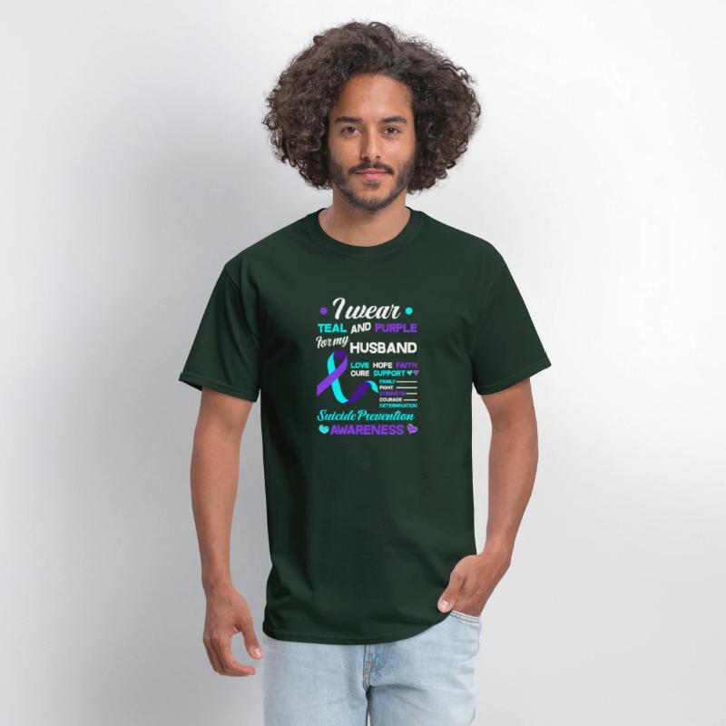 I Wear Teal Purple For My Husband Suicide Preventi
