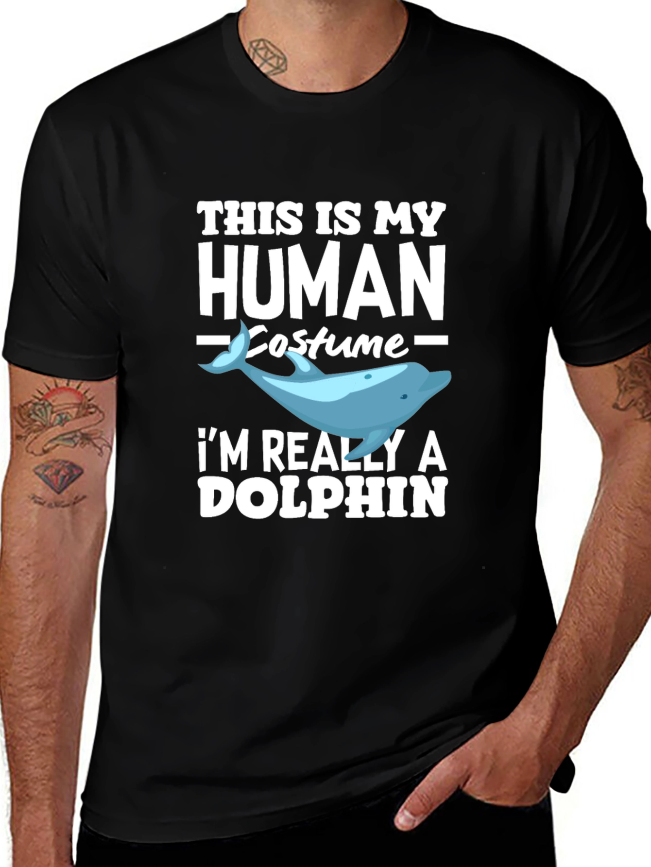 Human Costume Dolphin Graphic T-Shirt