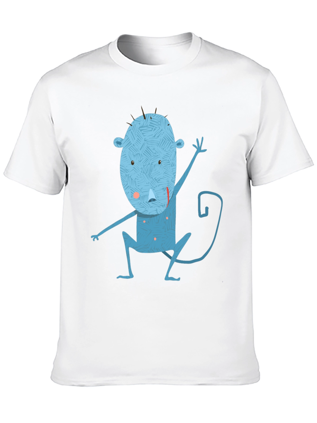 Blue Monkey Graphic Tee - Unique Mens Black T-Shirt