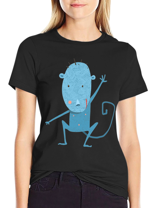 Blue Monkey Graphic Tee - Unique Mens Black T-Shirt