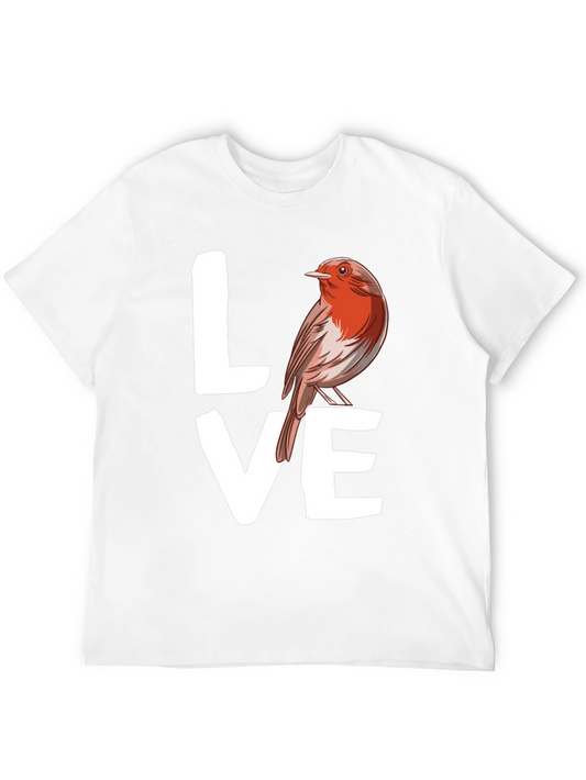 Love Bird Graphic Tee - Black Cotton T-Shirt