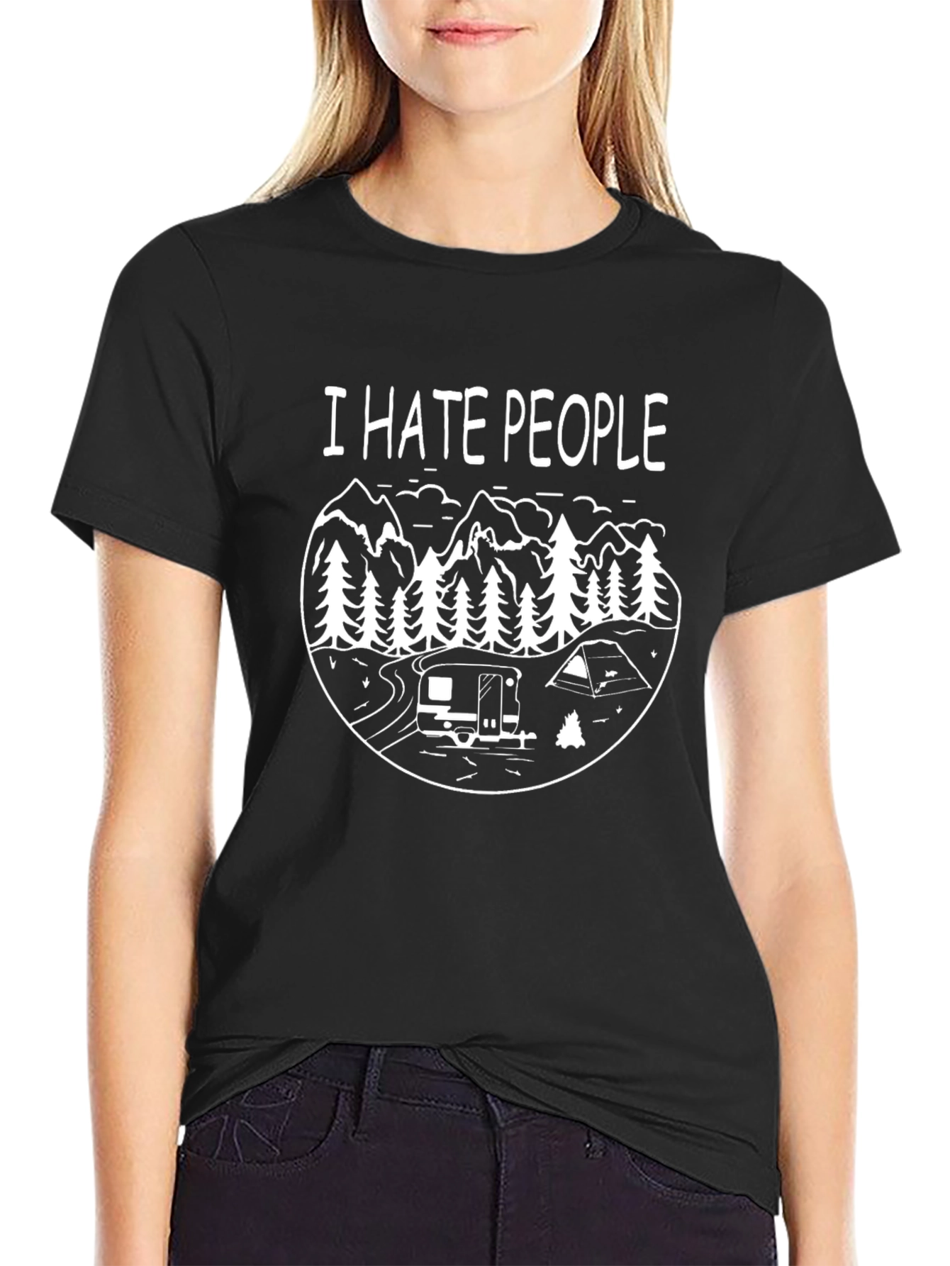 I Hate People Camping T-Shirt - Funny Anti-Social Tee