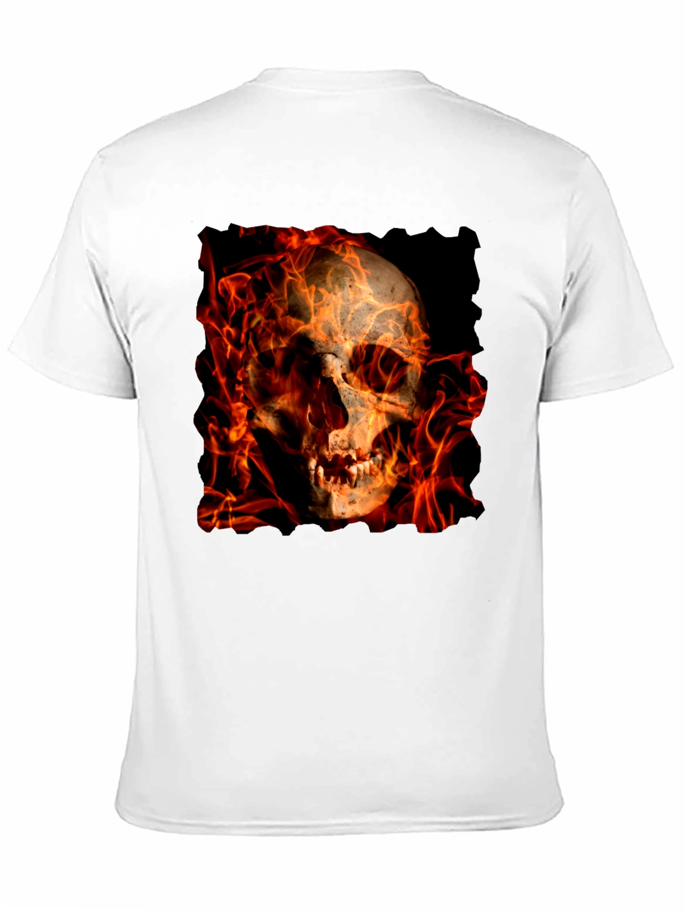 Fiery Skull Graphic Tee - Black T-Shirt