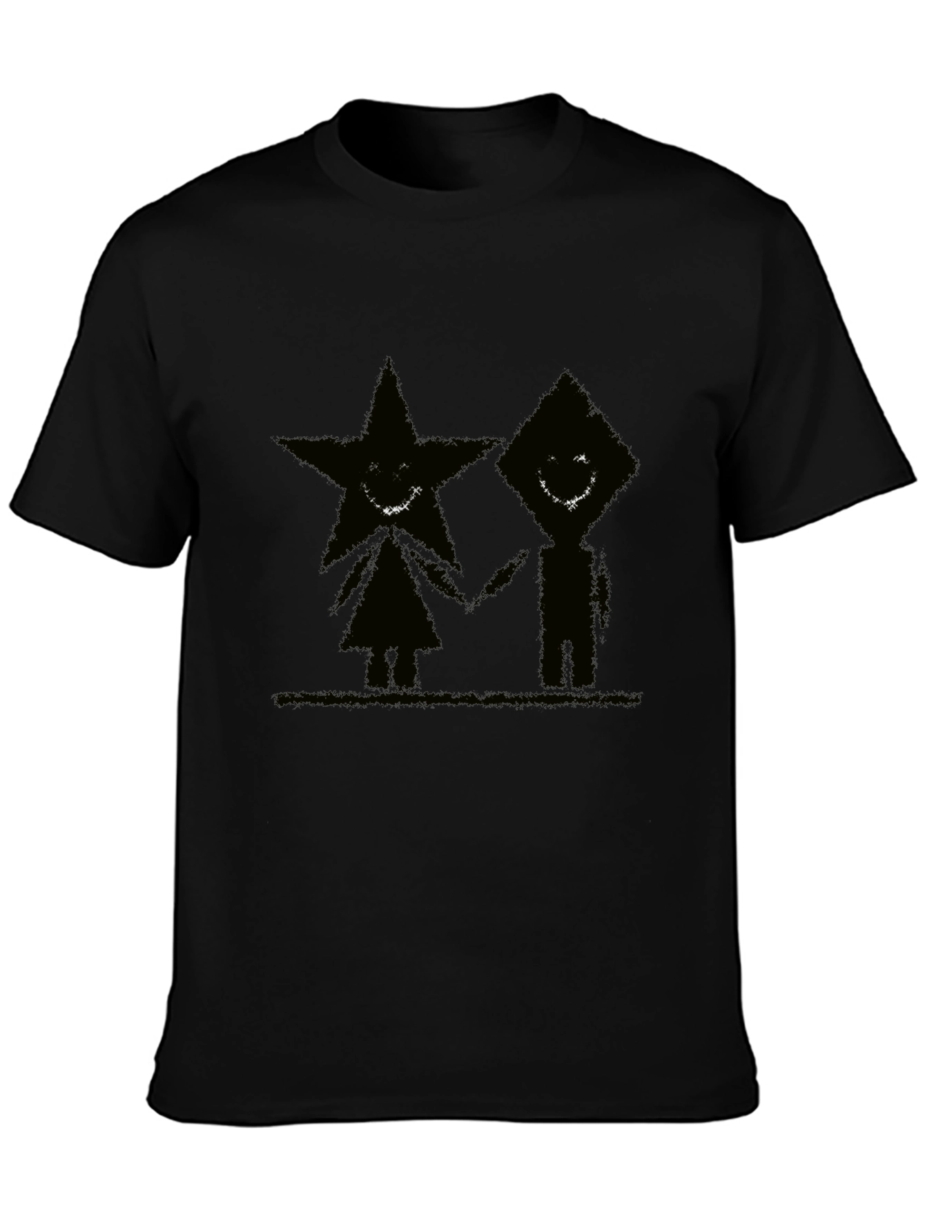 Dark Star and Diamond Graphic Black T-Shirt