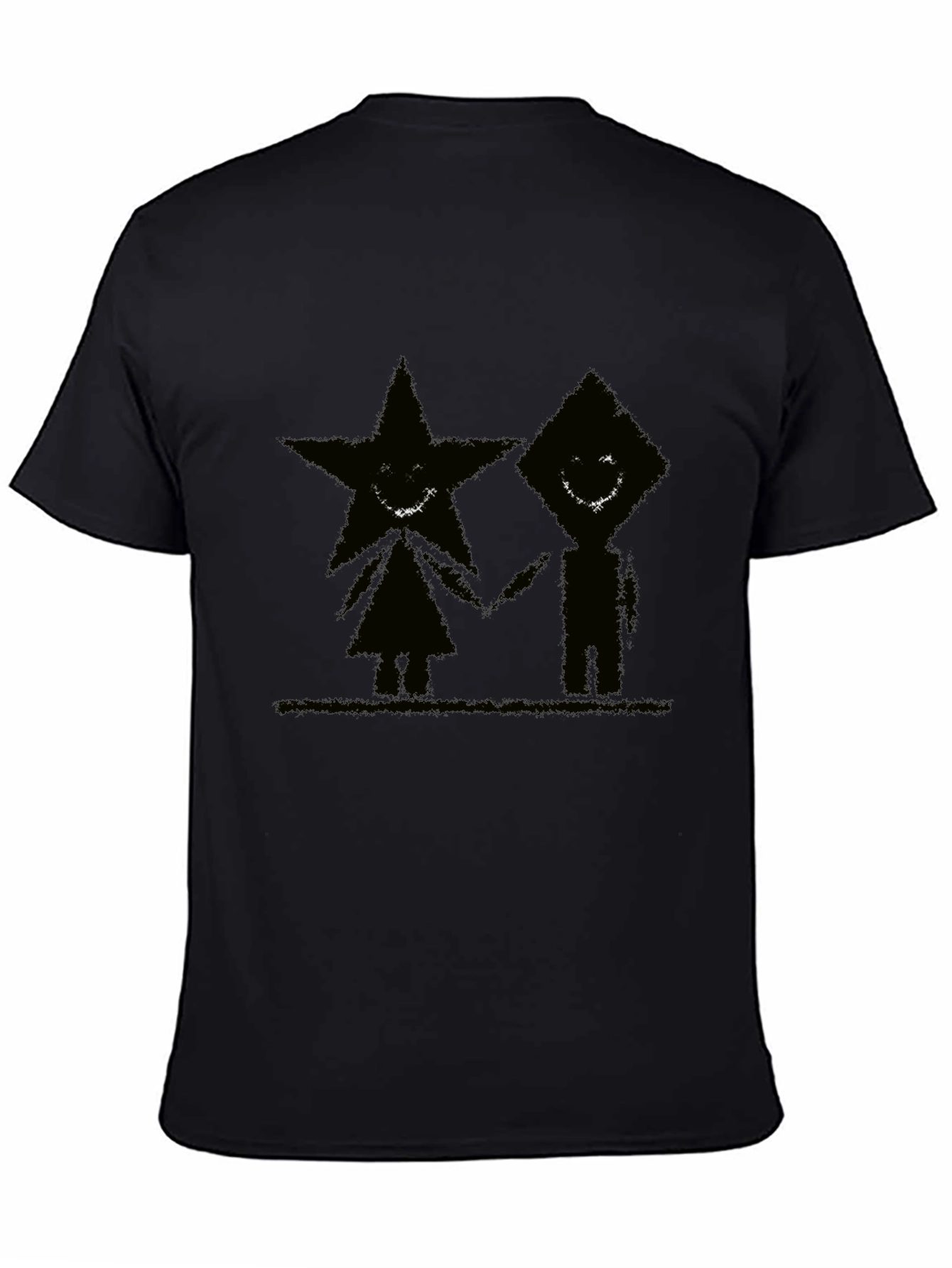 Dark Star and Diamond Graphic Black T-Shirt
