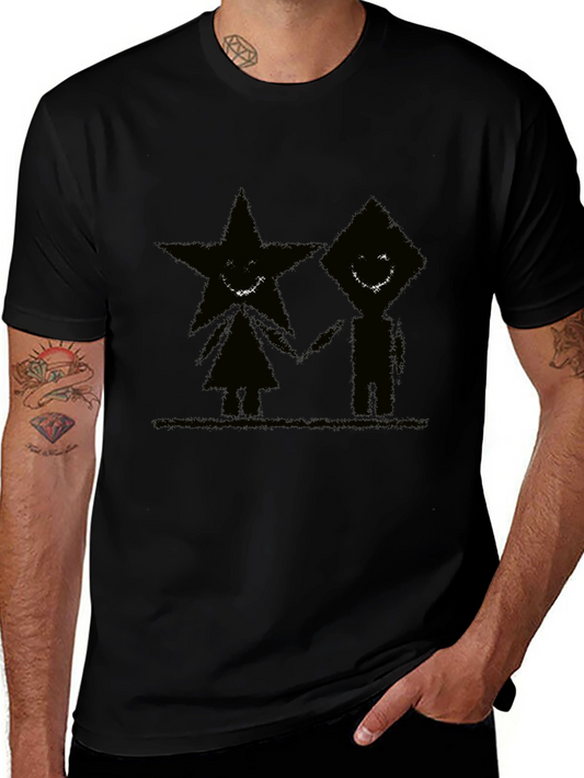 Dark Star and Diamond Graphic Black T-Shirt