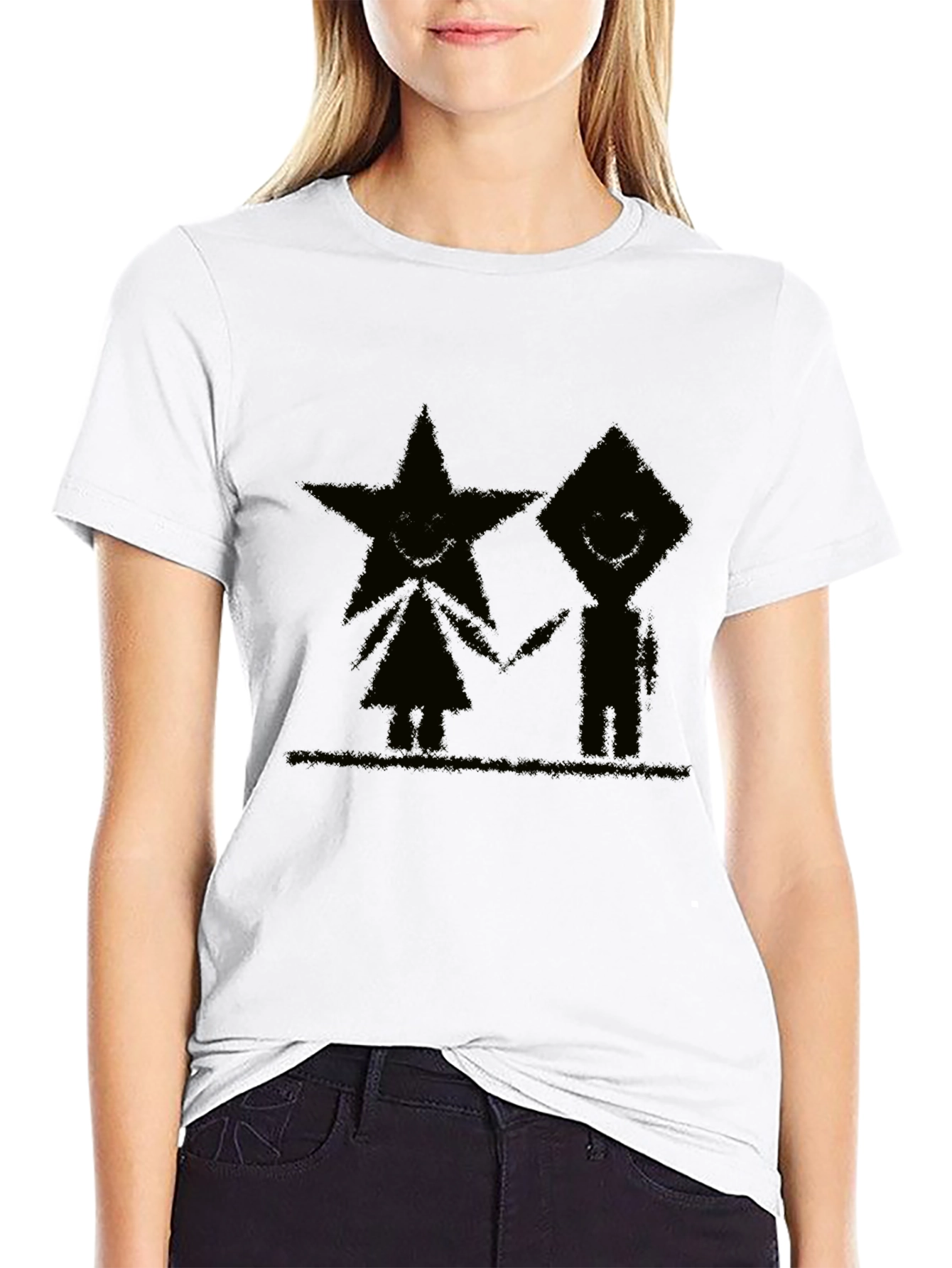 Dark Star and Diamond Graphic Black T-Shirt