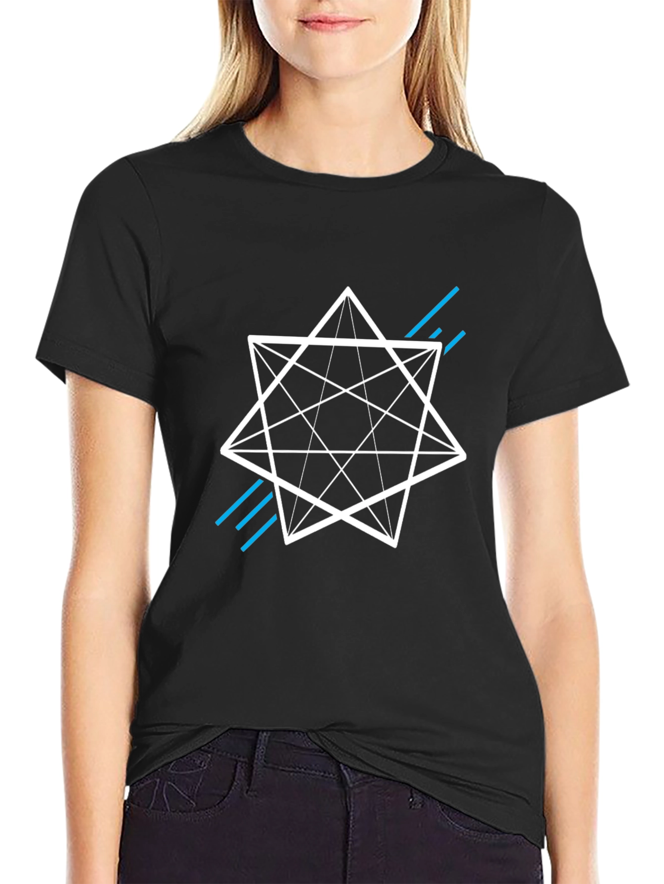 Geometric Star Graphic Tee - Modern Style