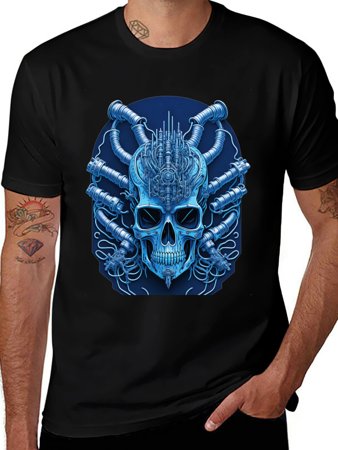 Cyberpunk Skull T-Shirt - Unique Graphic Tee