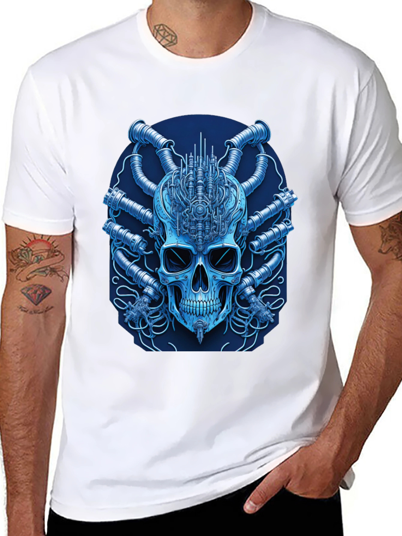 Cyberpunk Skull T-Shirt - Unique Graphic Tee