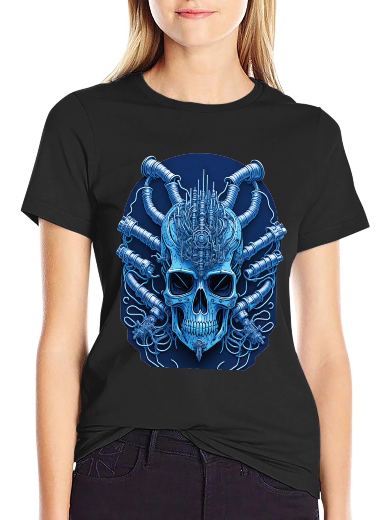 Cyberpunk Skull T-Shirt - Unique Graphic Tee