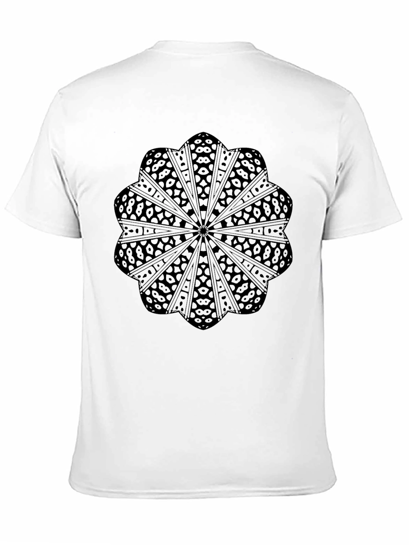 Black Graphic Tee: Mandala Style Design