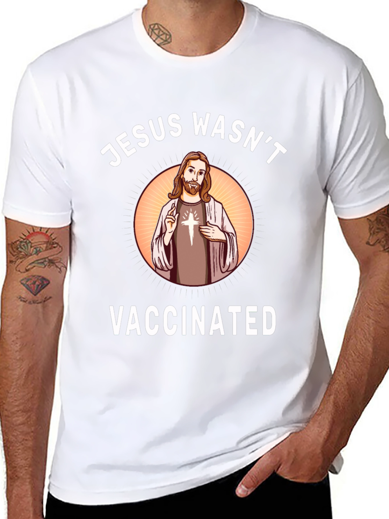 Jesus Wasnt Vaccinated Graphic Tee