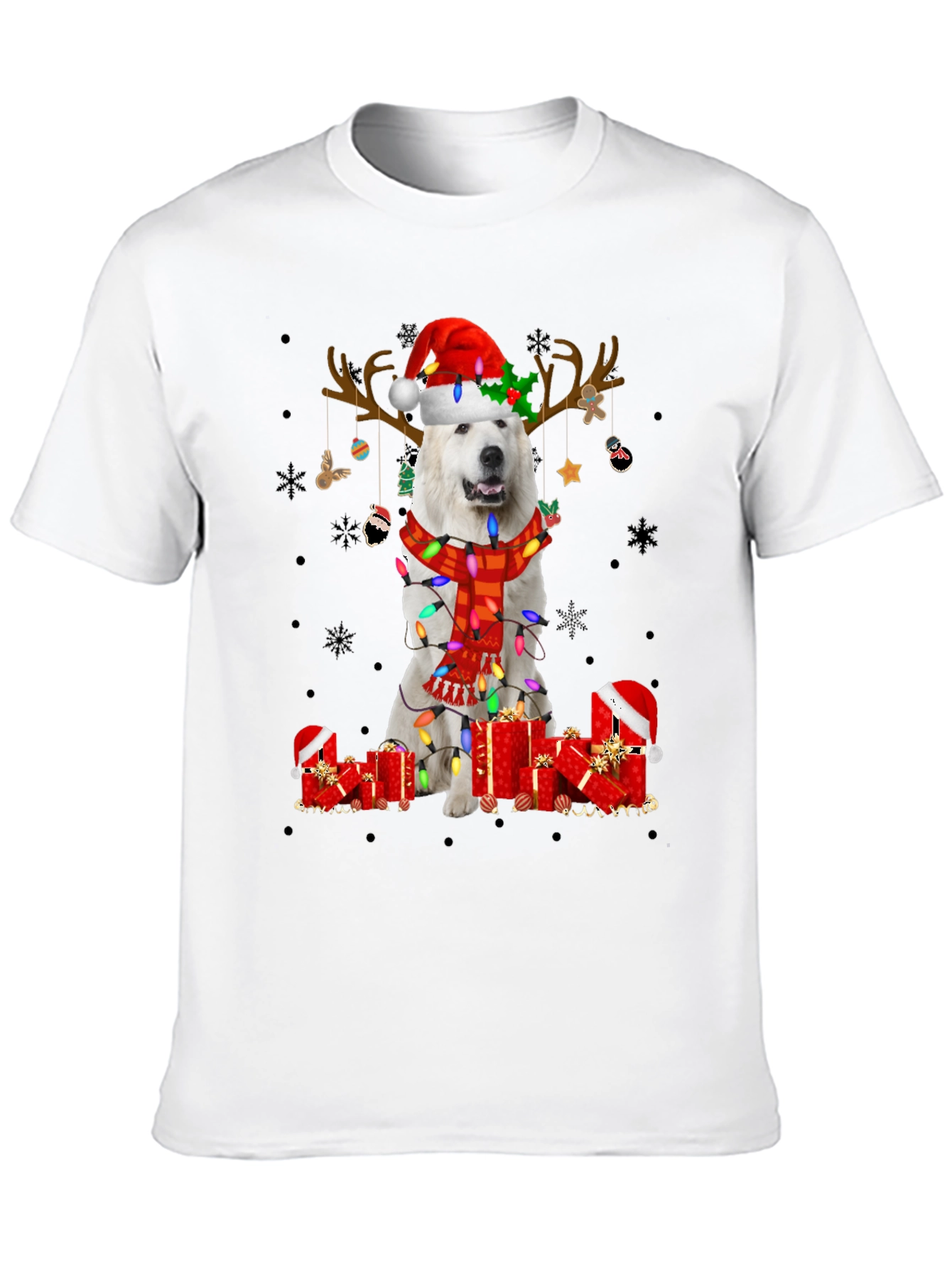 Christmas Dog T-Shirt Santa Hat Reindeer Tee