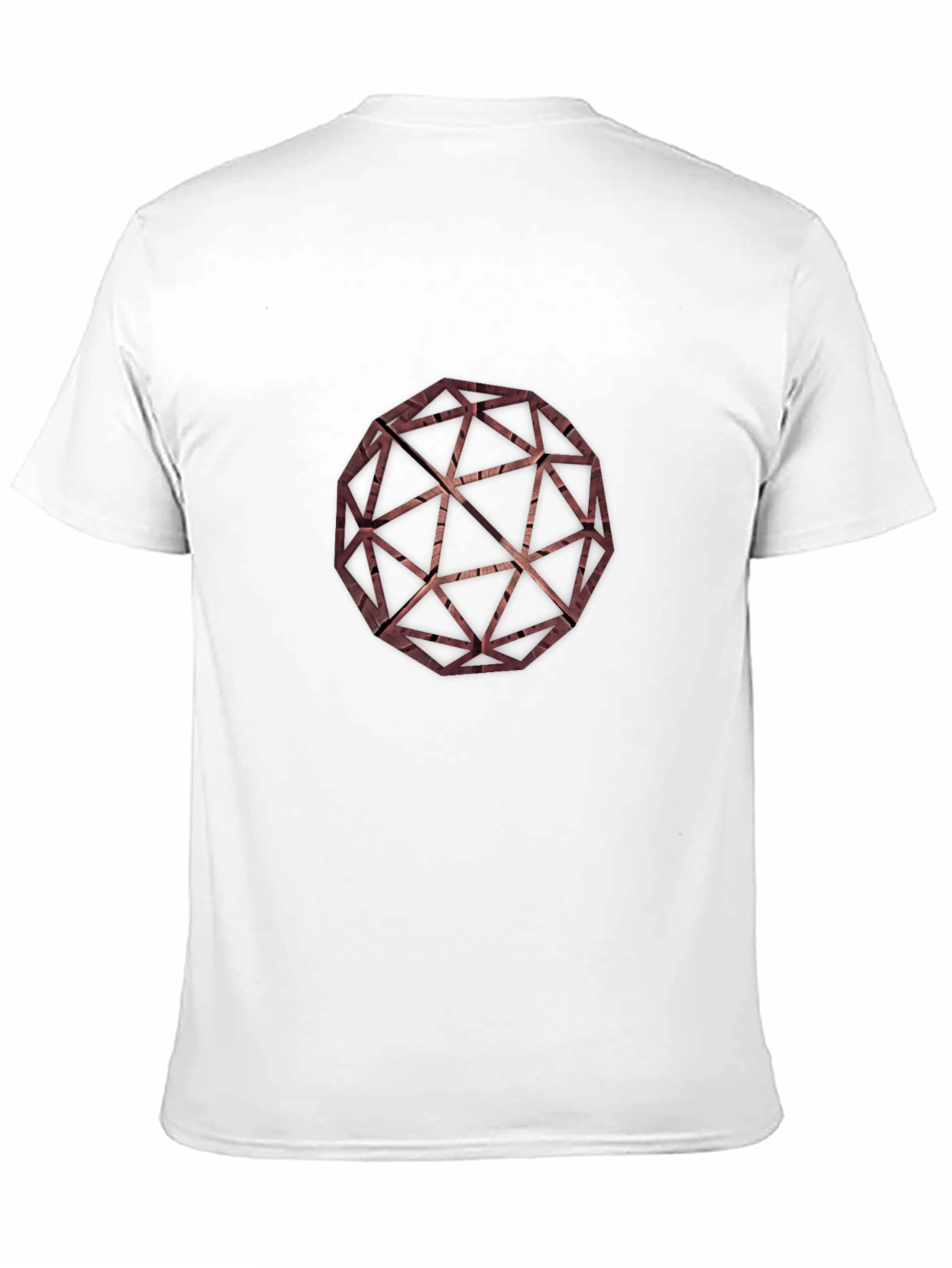 Geometric Wooden Sphere Graphic Tee - Modern Style
