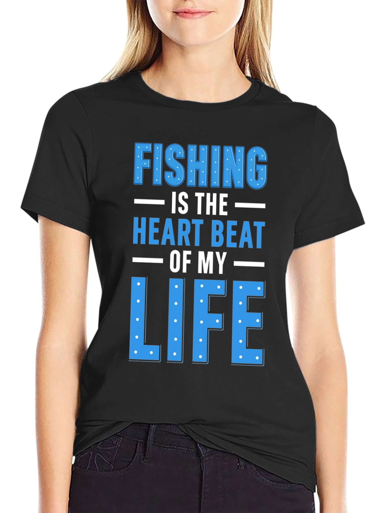 Fishing is the Heartbeat of My Life Graphic T-Shirt