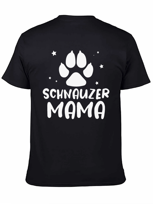 Schnauzer Mama T-Shirt - Dog Paw Print Graphic Tee