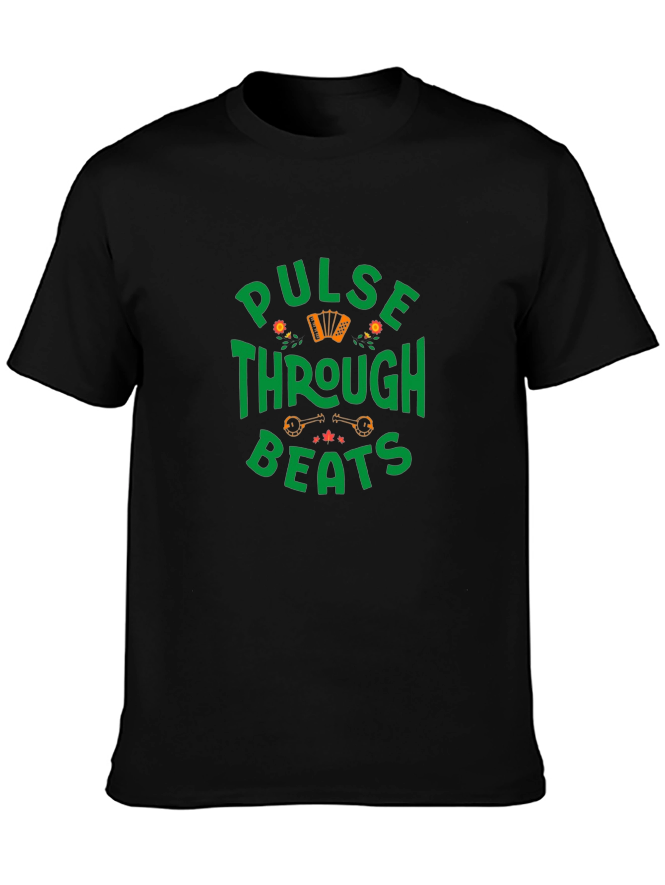 Pulse Through Beats Graphic T-Shirt - Black