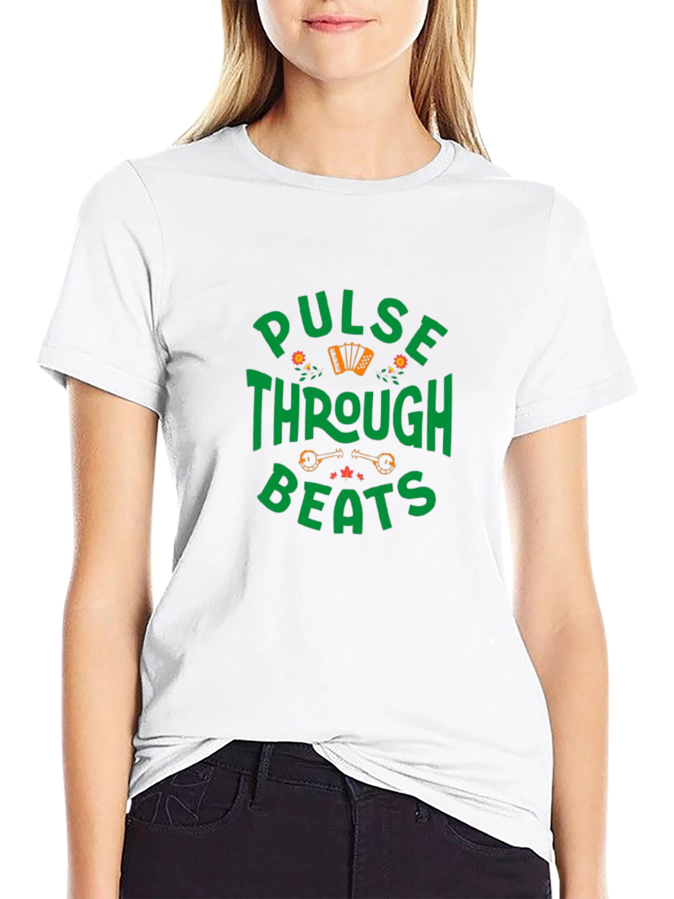 Pulse Through Beats Graphic T-Shirt - Black