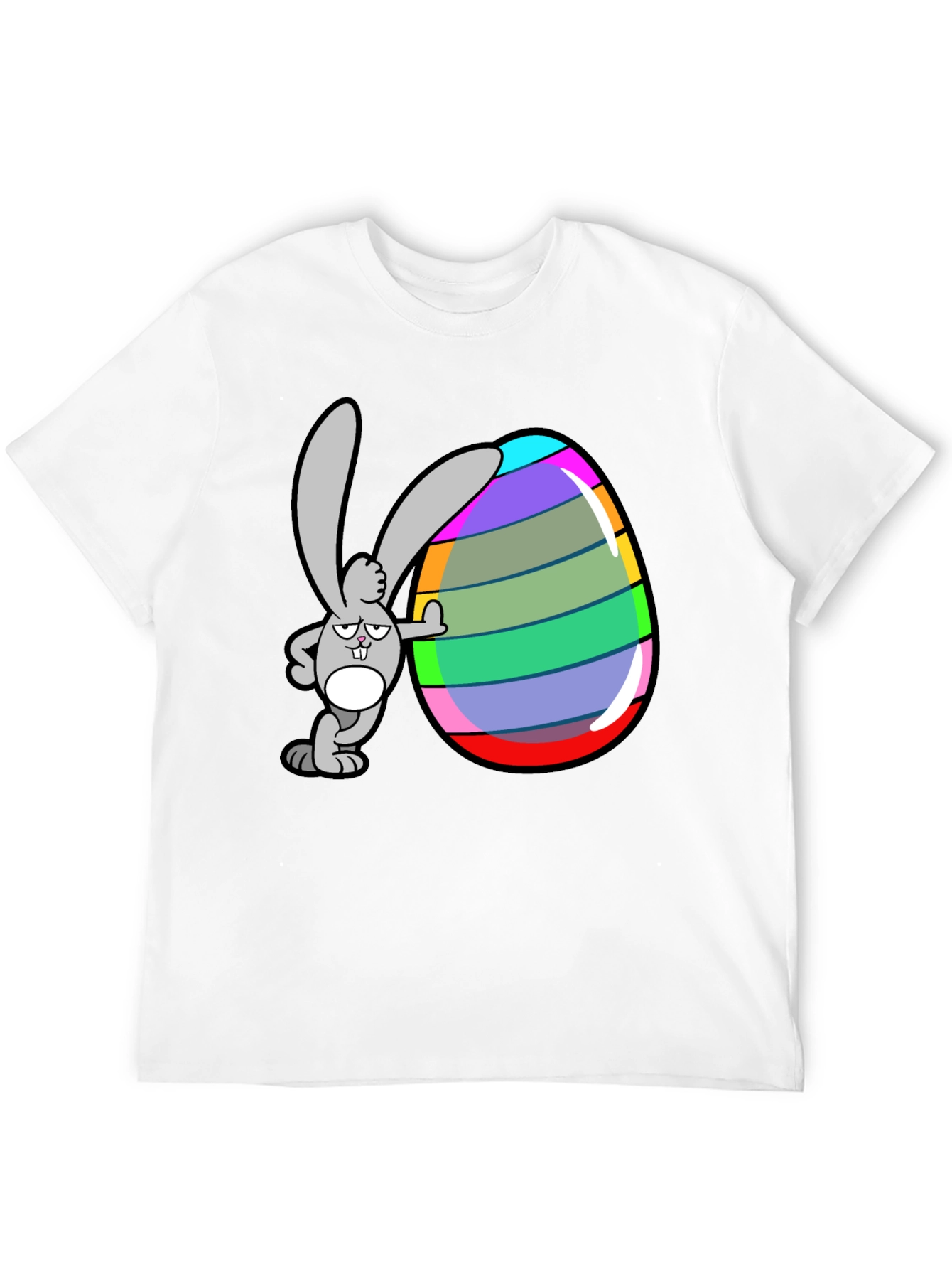 Funny Easter Bunny Cartoon Egg T-Shirt