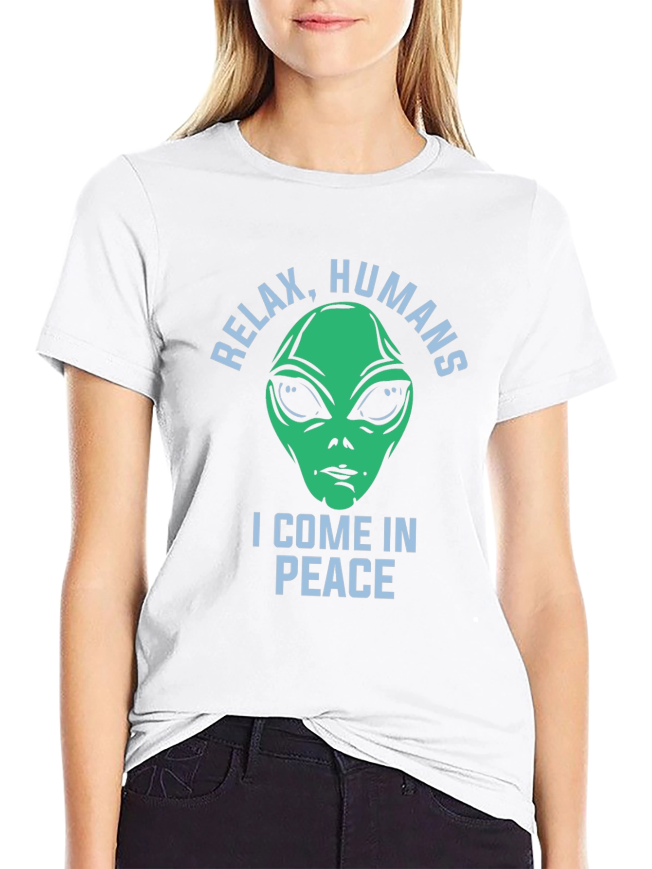 Relax Humans Alien Graphic T-Shirt
